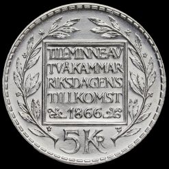 Sweden 1966 King Gustaf VI Adolf Silver 5 Kronor Reverse
