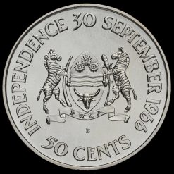 Botswana 1966 Silver 50 Cents Coin Reverse