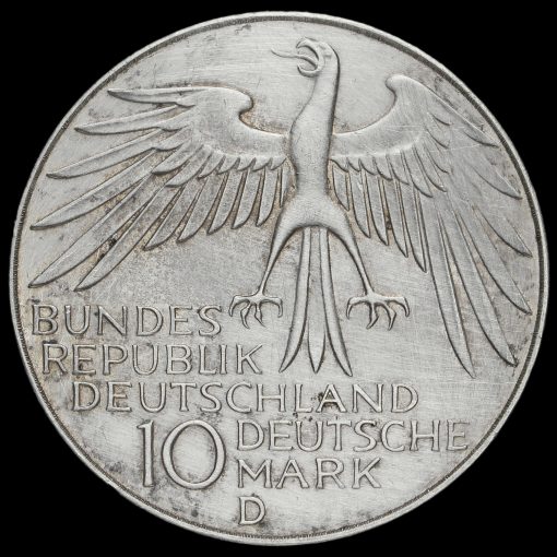 Germany, 1972 Silver 10 Deutsche Mark Obverse