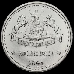 Lesotho 1966 Moshoeshoe II Silver 50 Licente Coin Reverse