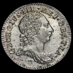1762 George III Early Milled Silver Maundy Threepence Obverse