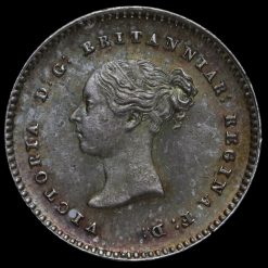 1842 Queen Victoria Young Head Silver Maundy Twopence Obverse