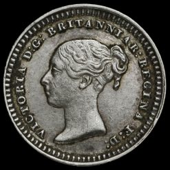 1843 Queen Victoria Young Head Silver Three-Halfpence Obverse