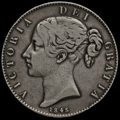 1845 Queen Victoria Young Head Silver Crown Obverse