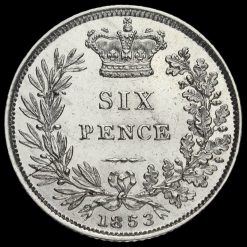 1853 Queen Victoria Young Head Silver Sixpence Reverse