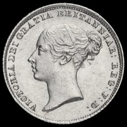 1856 Queen Victoria Young Head Silver Sixpence Obverse