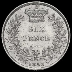 1856 Queen Victoria Young Head Silver Sixpence Reverse