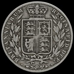 1875 Queen Victoria Young Head Silver Half Crown Reverse