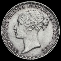 1878 Queen Victoria Young Head Silver Sixpence Obverse