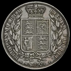 1885 Queen Victoria Young Head Silver Half Crown Reverse