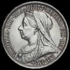 1893 Queen Victoria Veiled Head Silver LVI Crown Obverse