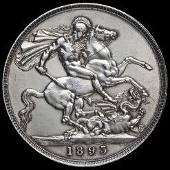 1893 Queen Victoria Veiled Head Silver LVI Crown Reverse