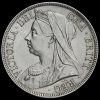 1897 Queen Victoria Veiled Head Silver Half Crown Obverse
