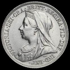 1897 Queen Victoria Veiled Head Silver Shilling Obverse