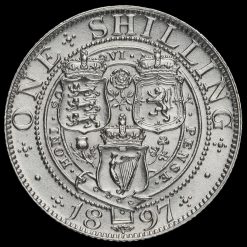 1897 Queen Victoria Veiled Head Silver Shilling Reverse