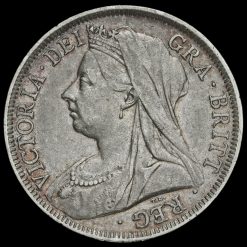 1900 Queen Victoria Veiled Head Silver Half Crown Obverse