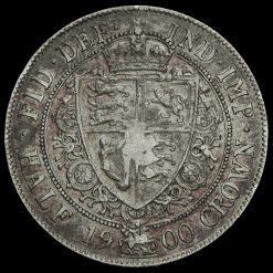 1900 Queen Victoria Veiled Head Silver Half Crown Reverse