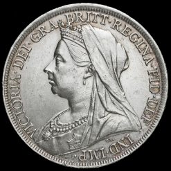 1900 Queen Victoria Veiled Head LXIII Silver Crown Obverse