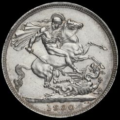 1900 Queen Victoria Veiled Head LXIII Silver Crown Reverse