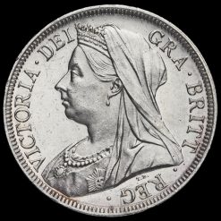 1901 Queen Victoria Veiled Head Silver Half Crown Obverse