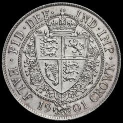 1901 Queen Victoria Veiled Head Silver Half Crown Reverse