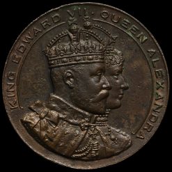 1907 Edward VII & Queen Alexandra Cardiff Dock Bronze Medal Obverse
