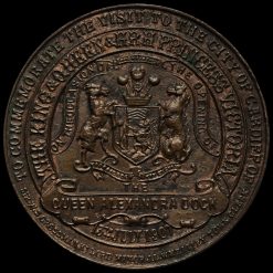 1907 Edward VII & Queen Alexandra Cardiff Dock Bronze Medal Reverse