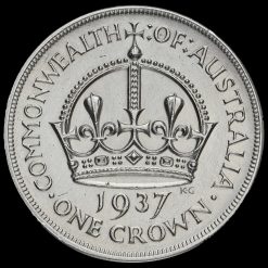 Australia 1937 George VI Silver Coronation Crown Reverse