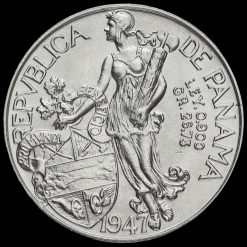 Panama 1947 Silver 1 Balboa Reverse