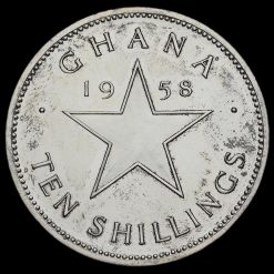 Ghana 1958 Silver Proof 10 Shillings Coin Obverse