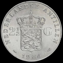 Netherlands 1964 Queen Juliana Silver 2 1/2 Gulden Reverse