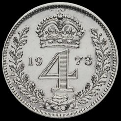 1973 Elizabeth II Silver Maundy Fourpence Reverse