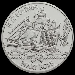 2009 Guernsey Mary Rose Silver Proof Five Pounds Coin Reverse