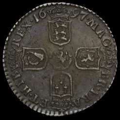 1697 William III Early Milled Silver Sixpence Reverse
