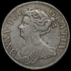 1712 Queen Anne Early Milled Silver Half Crown Obverse