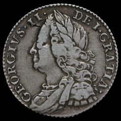 1758 George II Early Milled Silver Sixpence Obverse