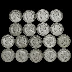 18 x New Zealand George V Silver Shillings Obverse