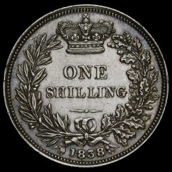 1838 Queen Victoria Young Head Silver Shilling Reverse