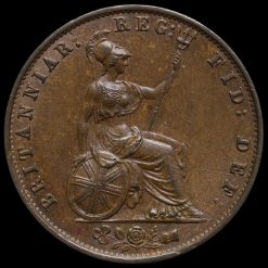 1854 Queen Victoria Young Head Copper Halfpenny Reverse