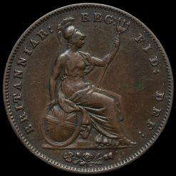 1858 Queen Victoria Young Head Copper Penny Reverse