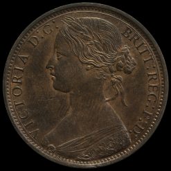1870 Queen Victoria Bun Head Penny Obverse