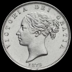 1879 Queen Victoria Young Head Silver Half Crown Obverse