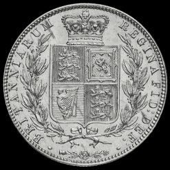 1879 Queen Victoria Young Head Silver Half Crown Reverse