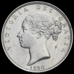 1880 Queen Victoria Young Head Silver Half Crown Obverse
