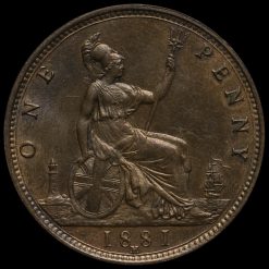 1881 H Queen Victoria Bun Head Penny Reverse