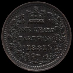 1881 Queen Victoria Bronze Third Farthing Reverse