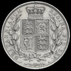 1884 Queen Victoria Young Head Silver Half Crown Reverse