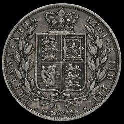 1885 Queen Victoria Young Head Silver Half Crown Reverse