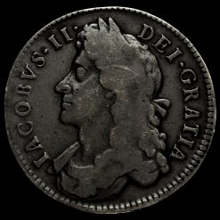 1686 James II Early Milled Silver Half Crown Obverse