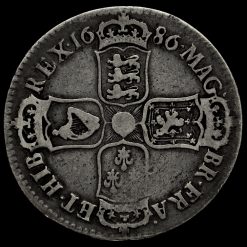 1686 James II Early Milled Silver Half Crown Reverse